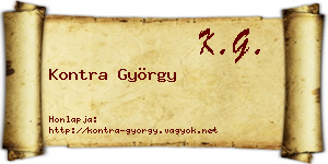 Kontra György névjegykártya